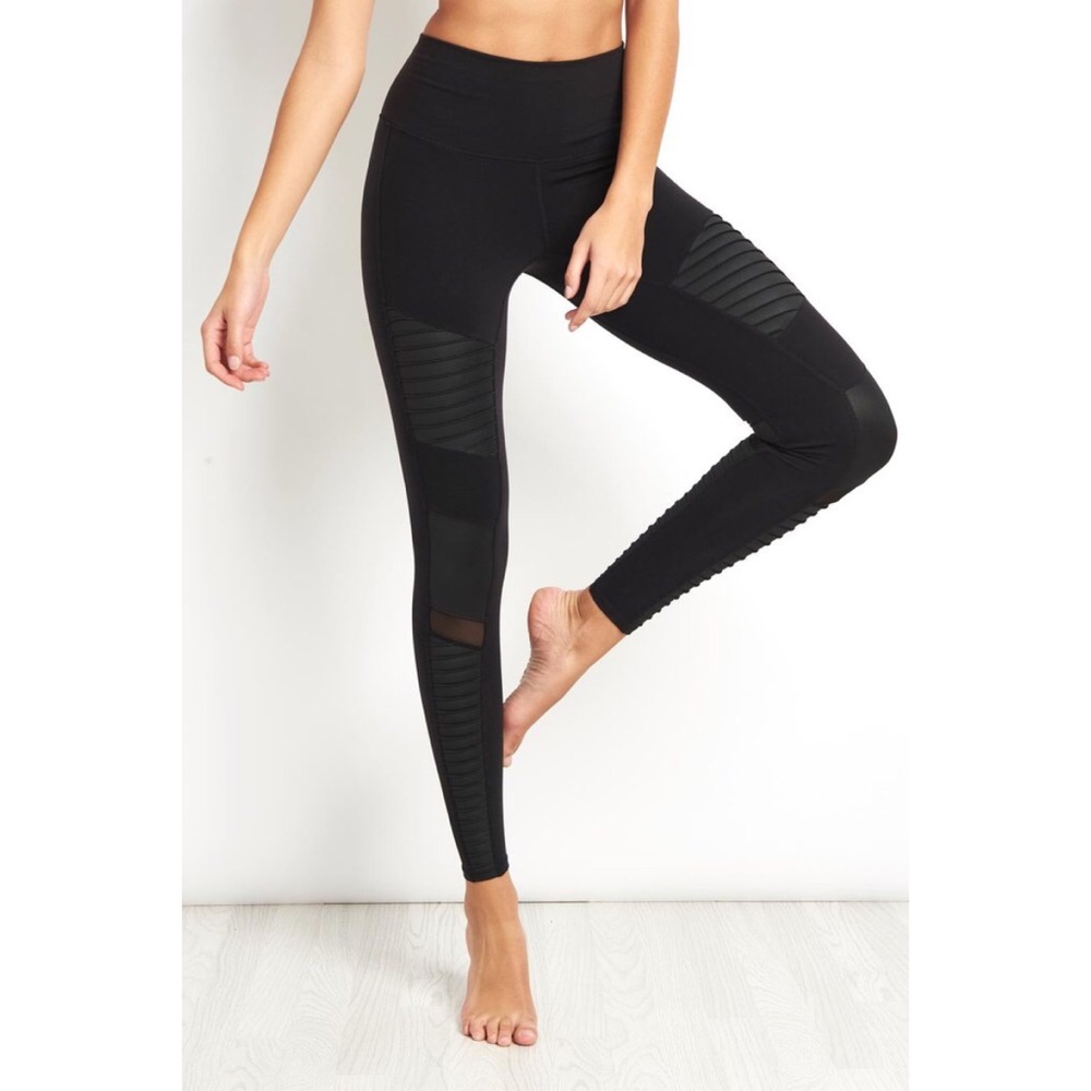 ALO Yoga Black High Waisted Moto Leggings